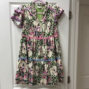 Colorful Dress with Ruffle Sleeves by entro